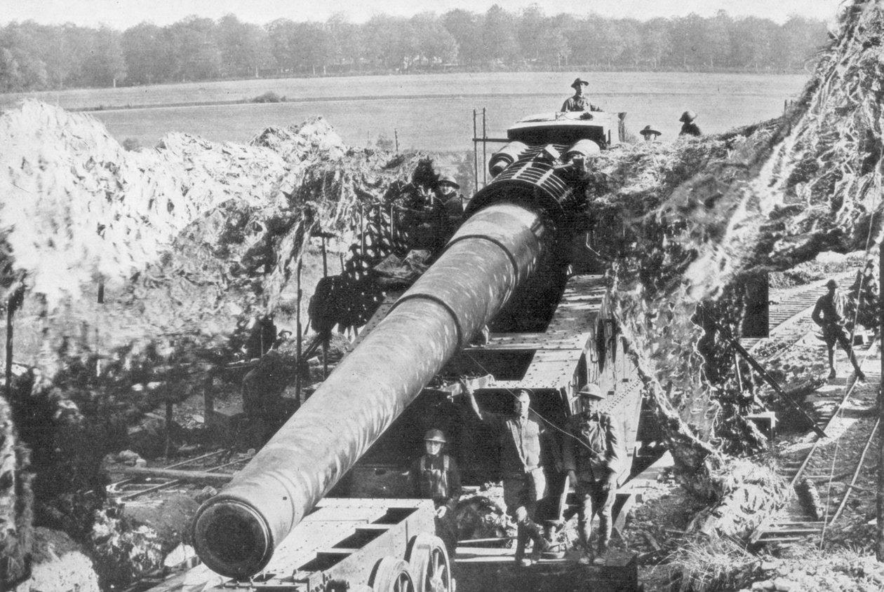 Amerikanische 14-Zoll-Eisenbahngeschütz, Meuse-Argonne-Offensive, Frankreich, 1918 von Unbekannt