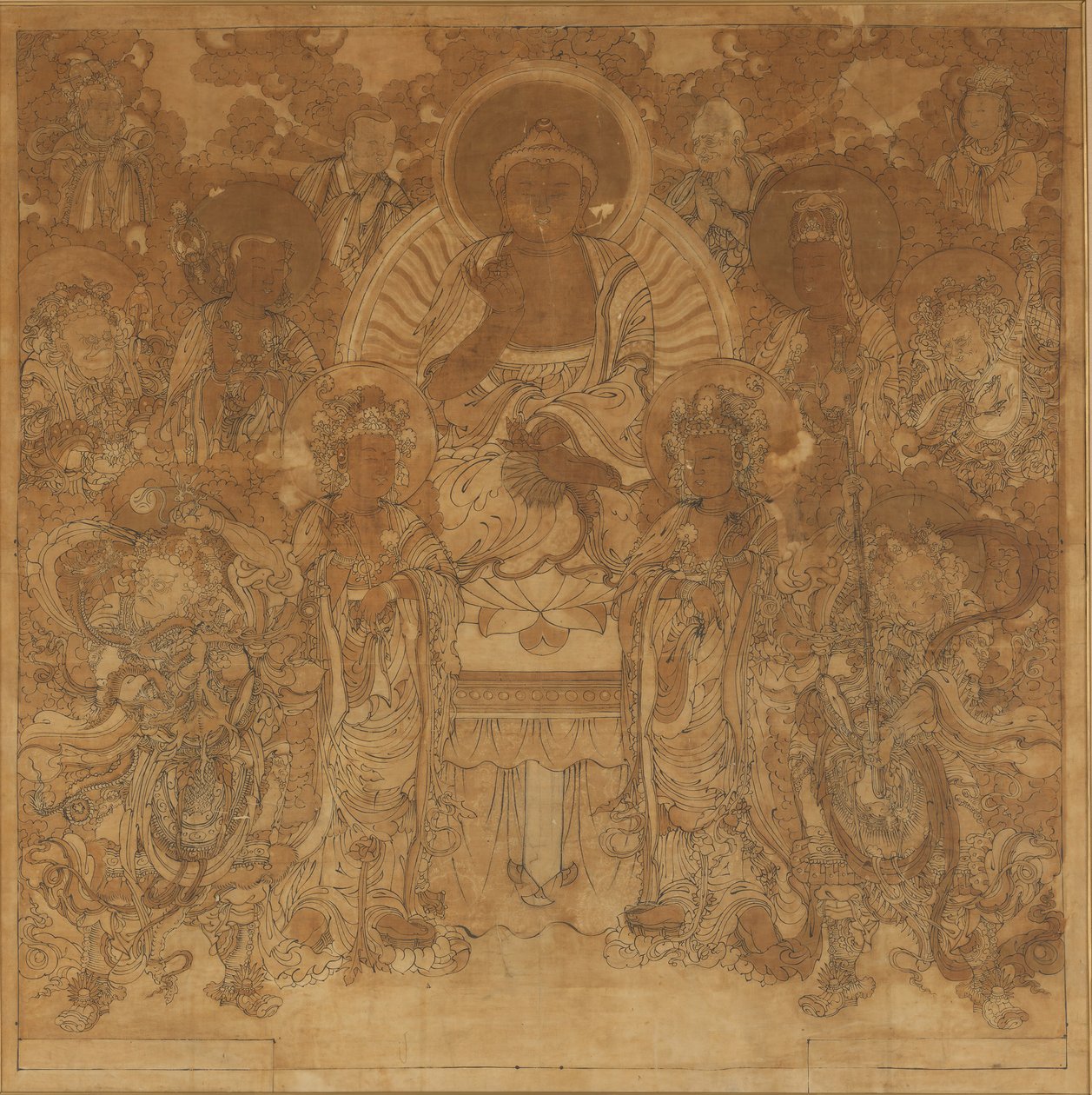 Amitabha Buddhas Versammlung im Westlichen Paradies, spätes 18. bis frühes 19. Jahrhundert von Unbekannt