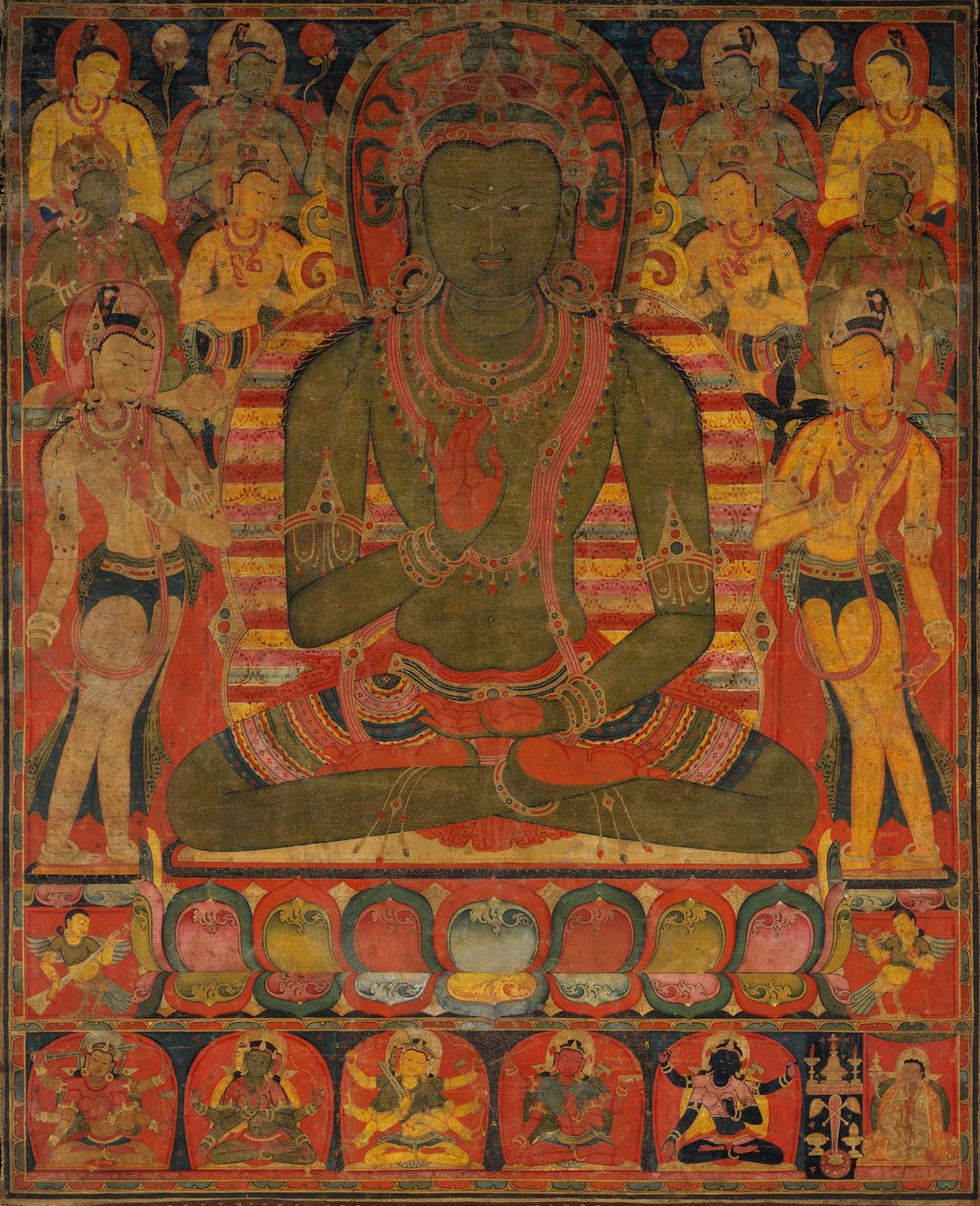 Amoghasiddhi, der Buddha des nördlichen Reinen Landes, ca. 1200-50 von Unbekannt