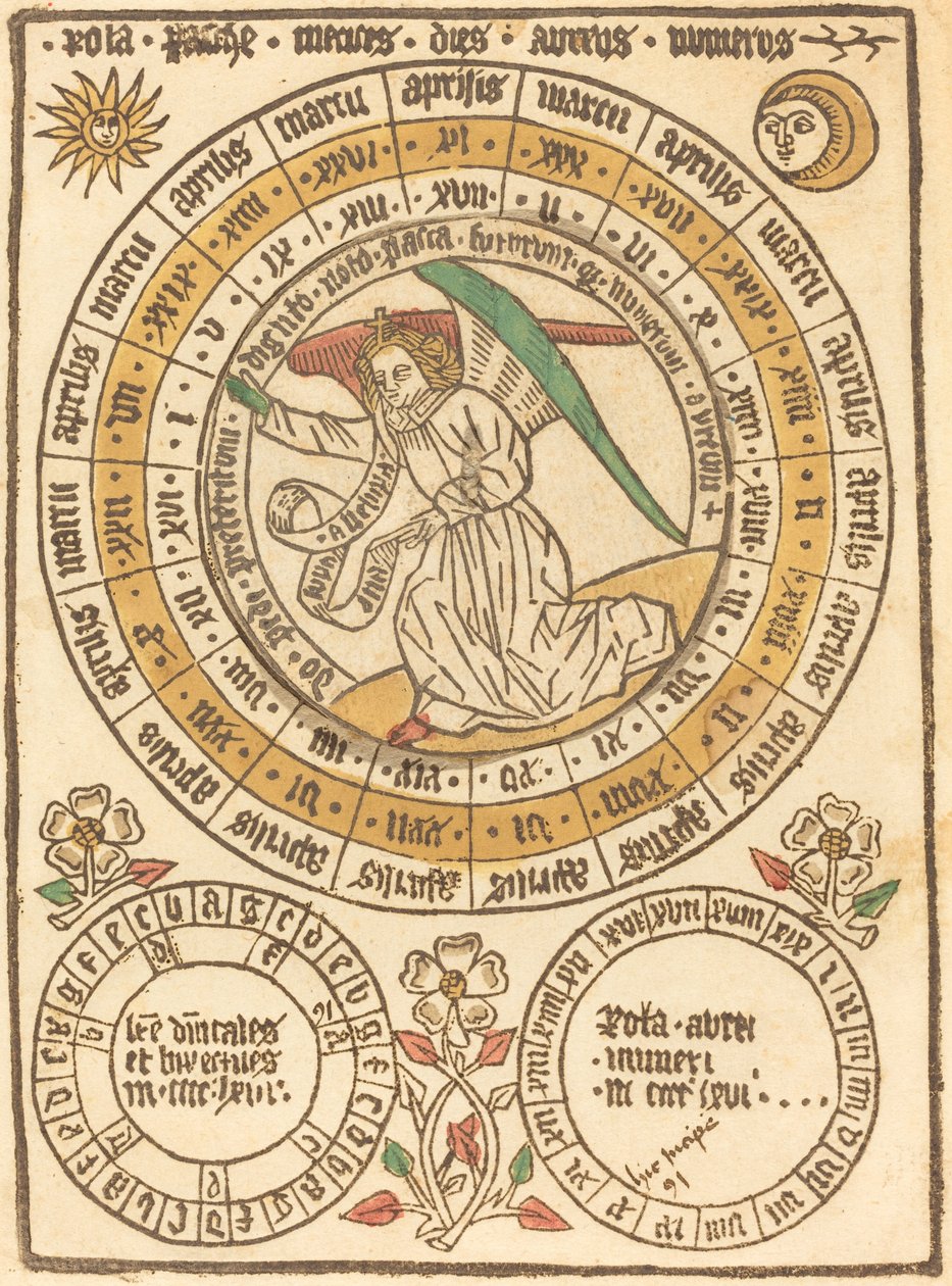 Ein Osterkalender beginnend mit dem Jahr 1466 von Unbekannt