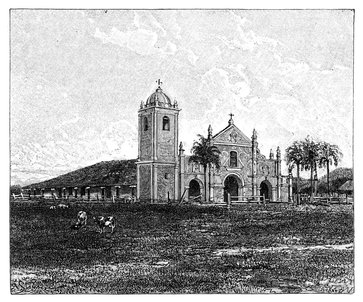 Eine alte Jesuitenkirche, Pirayu, Paraguay, 1895 von Unbekannt