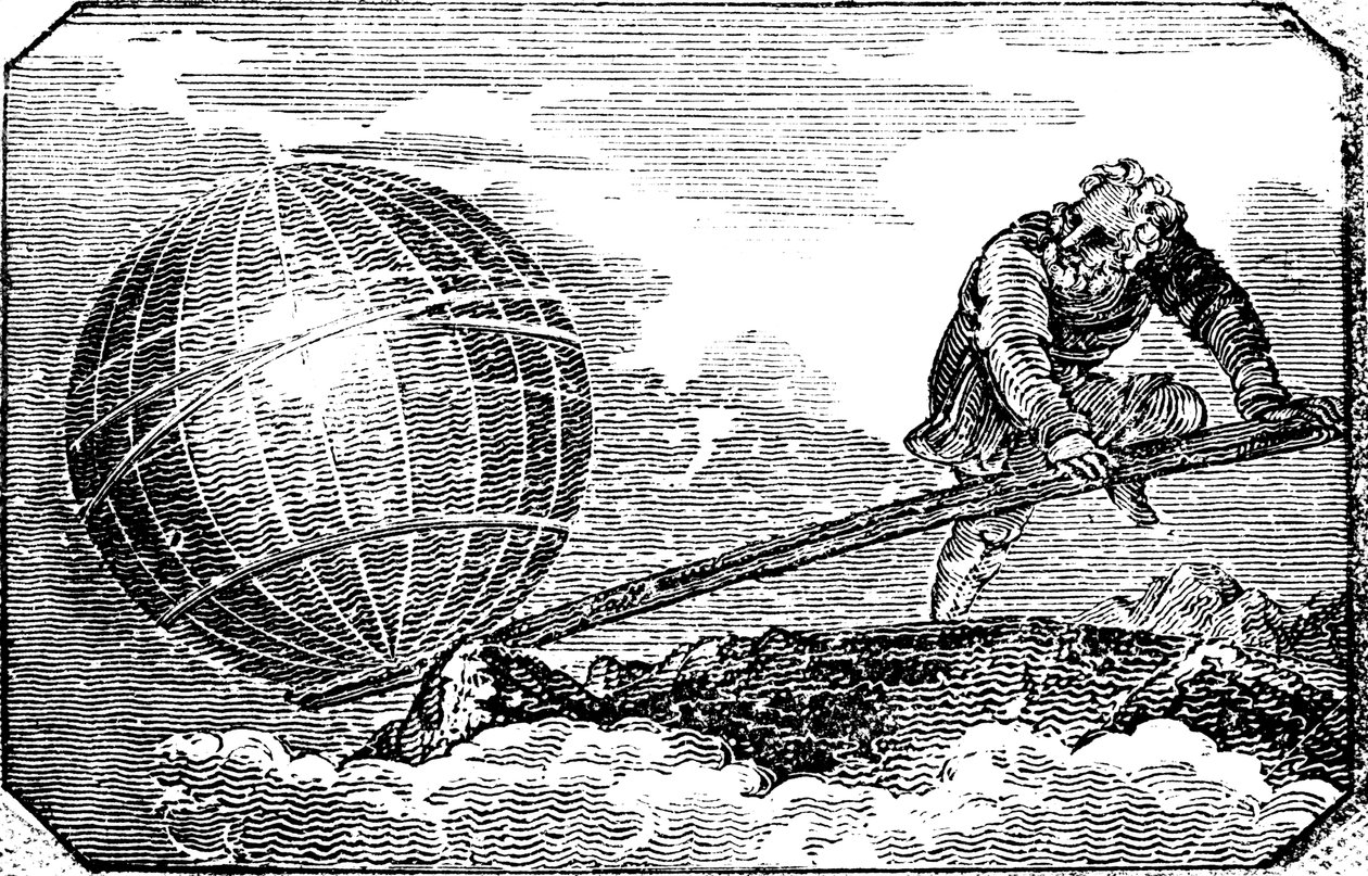 Archimedes ca. 287-212 v. Chr., antiker griechischer Mathematiker und Erfinder, 1824 von Unbekannt