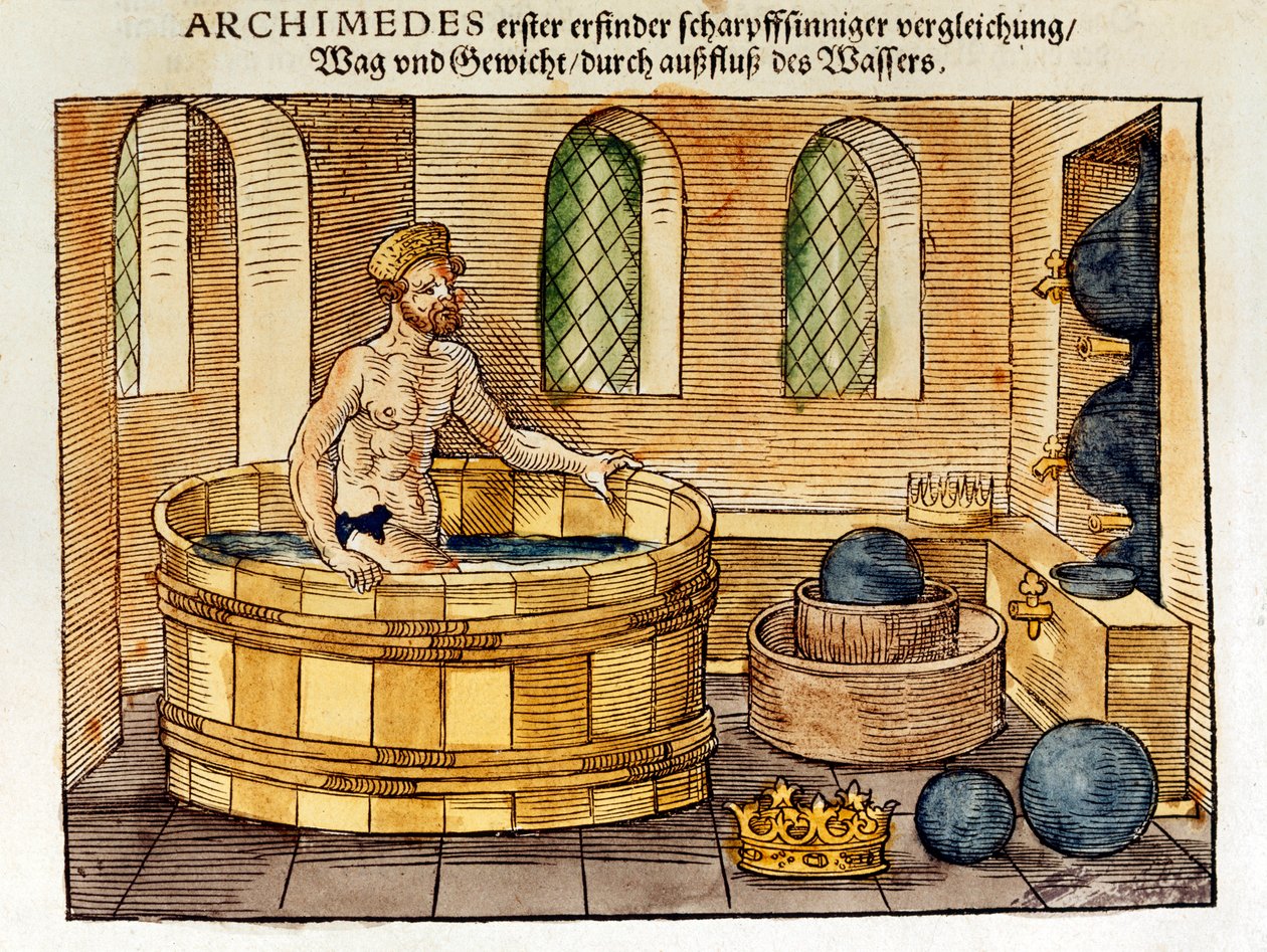 Archimedes in seinem Bad, 1547 von Unbekannt