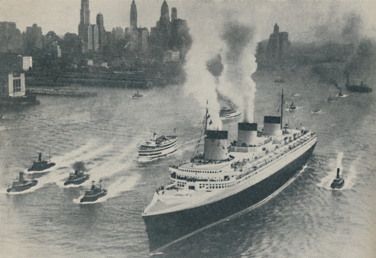 Ankunft der Normandie in New York, 1936 von Unbekannt