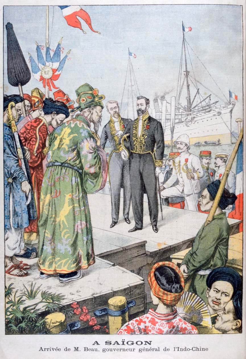Ankunft in Saigon von Paul Beau, Generalgouverneur von Indochina, 1902 von Unbekannt