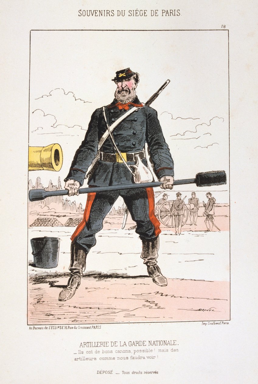 Artillerie der Nationalgarde, Belagerung von Paris, 1870-1871 von Unbekannt