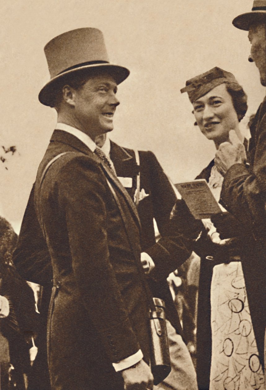 Ascot, Juni, 1935 - König Edward, damals Prinz von Wales, mit Mrs. Simpson, 1937 von Unbekannt