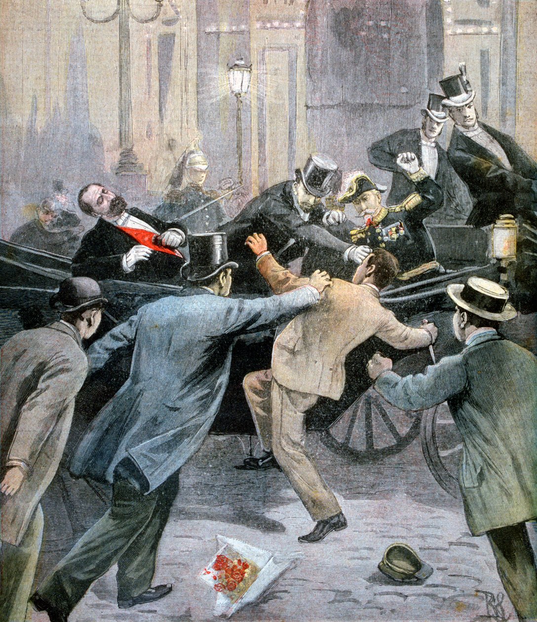 Ermordung von Marie François Sadi Carnot, Präsident der Dritten Französischen Republik, 1894 von Unbekannt