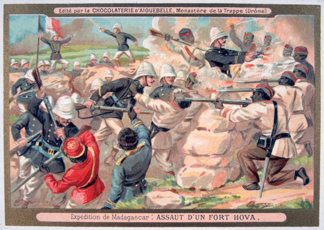 Angriff auf ein Hova-Fort, Madagaskar, 1883-1896 von Unbekannt