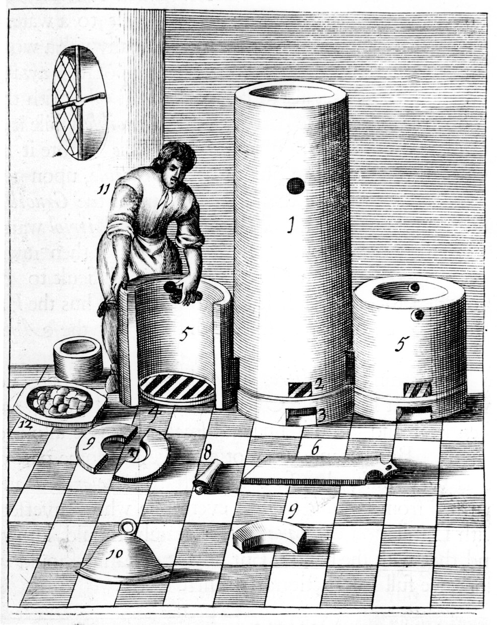 Athanor oder Langsamer Harry, ein selbstzuführender Ofen, der eine konstante Temperatur hält, 1683 von Unbekannt