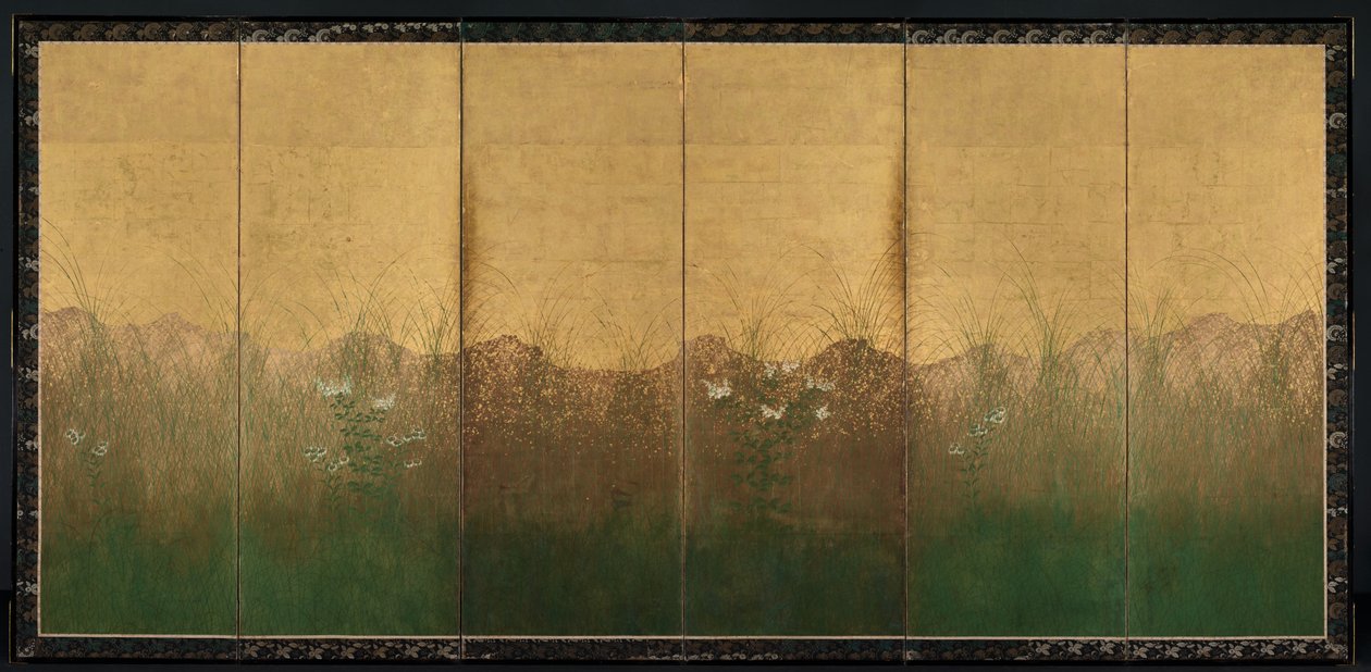 Herbstabend mit Vollmond auf der Musashino-Ebene, frühe 1600er von Unbekannt