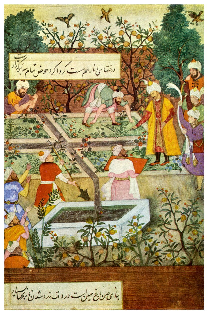 Babur beaufsichtigt im Garten der Treue von Unbekannt