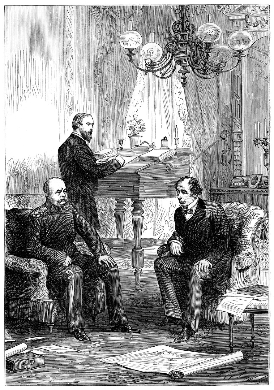Benjamin Disraeli 1804-1881 trifft Otto von Bismarck 1815-1898, Berlin, 1878 von Unbekannt