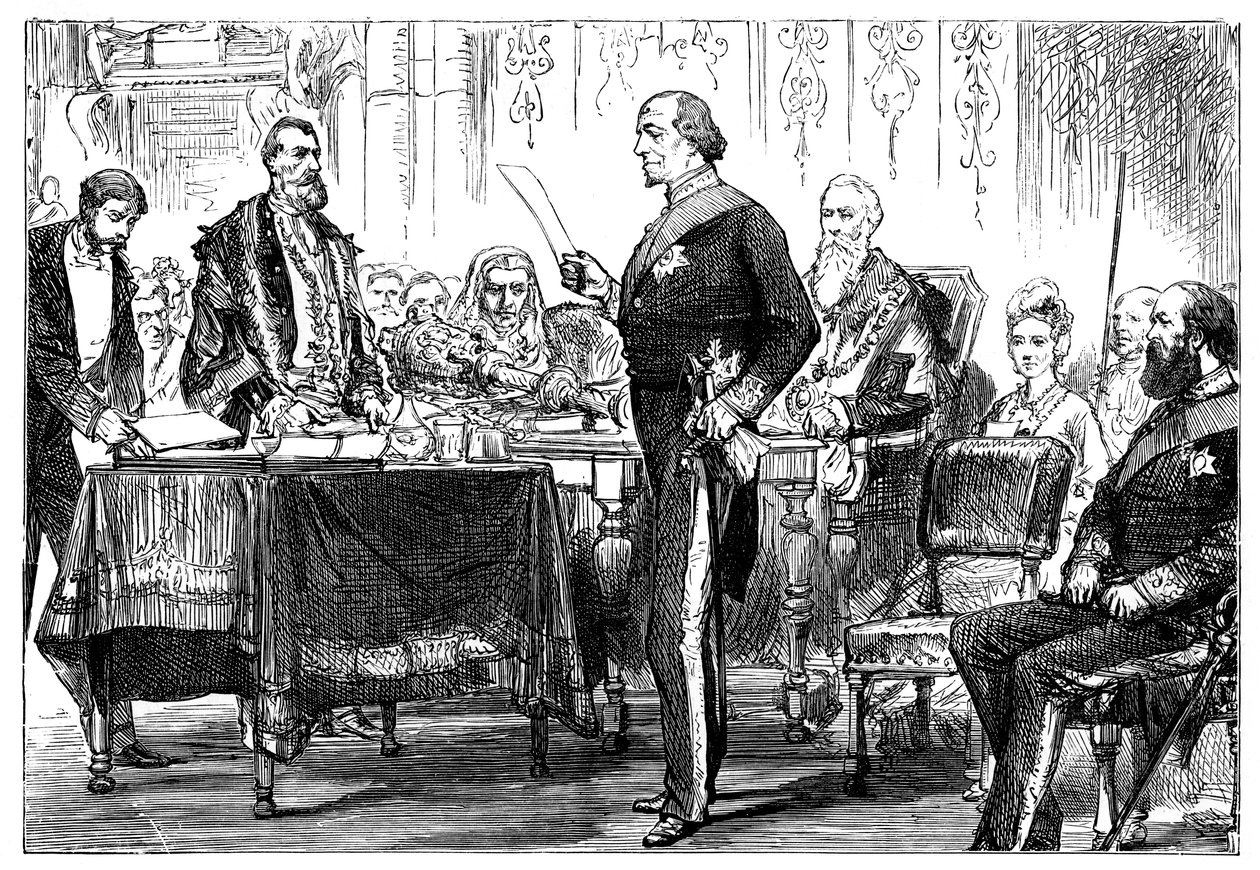 Benjamin Disraeli 1808-1881 erhält die Freiheit der Stadt London, 1878 von Unbekannt