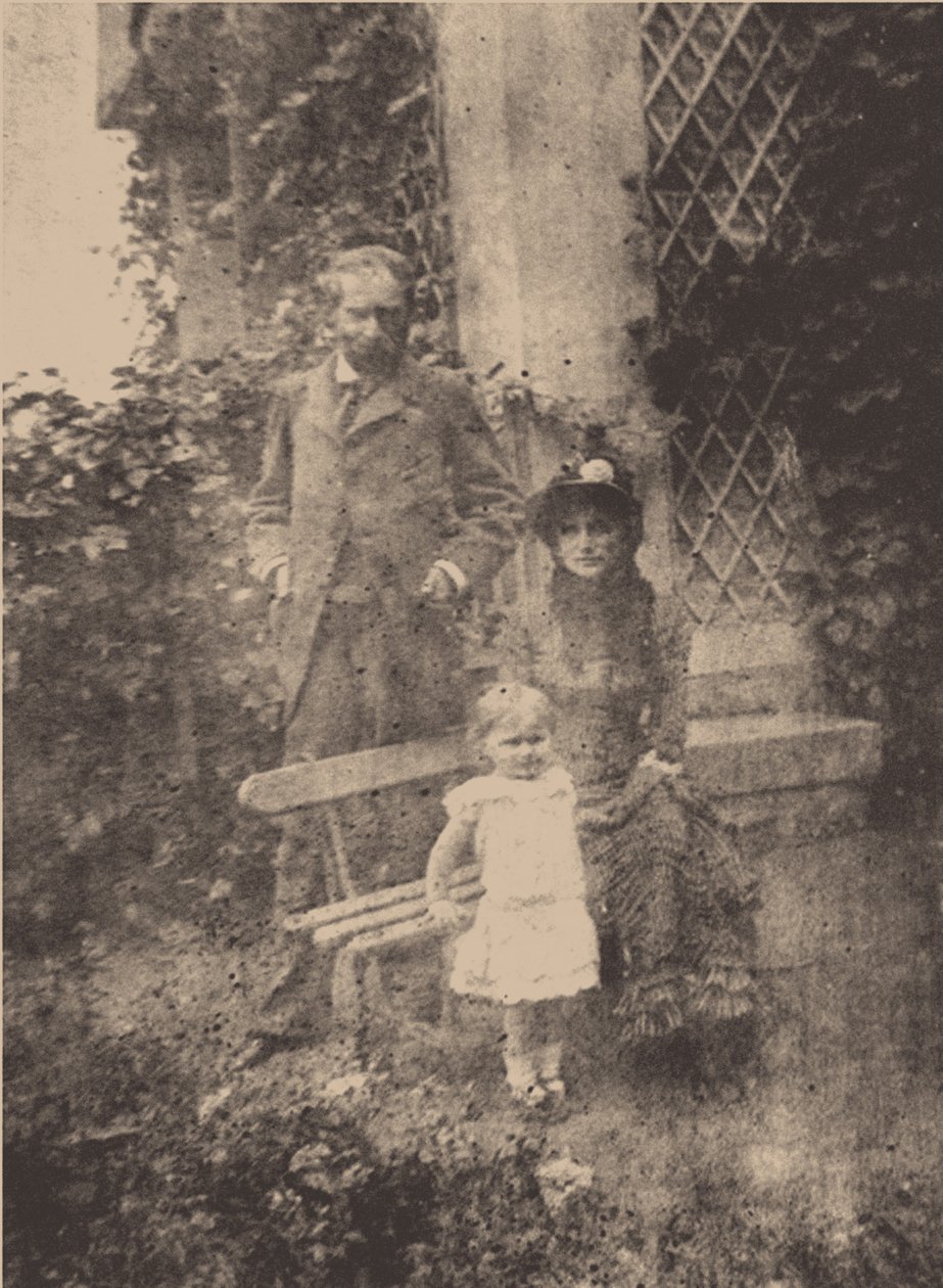 Berthe Morisot, ihr Ehemann Eugène Manet und ihre Tochter Julie, ca. 1881 von Unbekannt