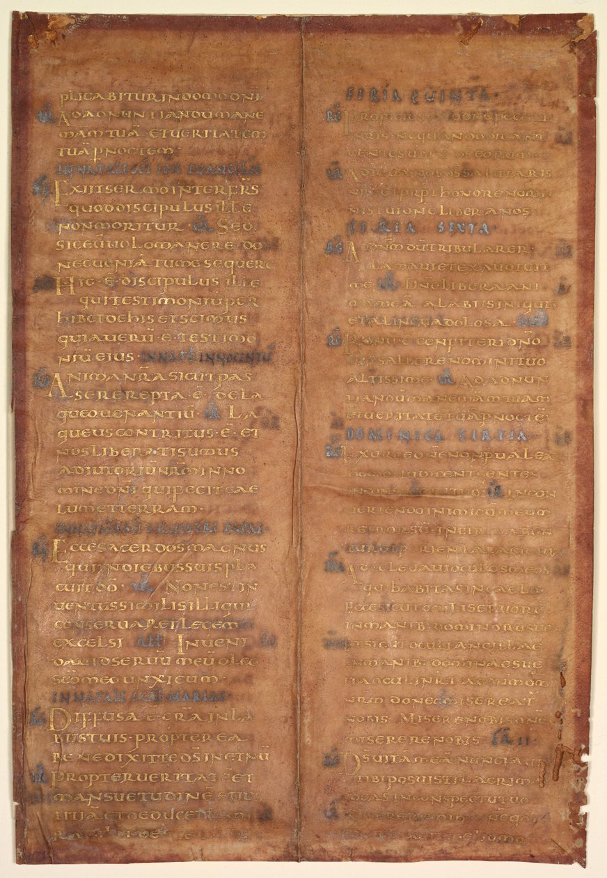 Bifolium aus einem karolingischen Graduale, recto, ca. 830-860 von Unbekannt
