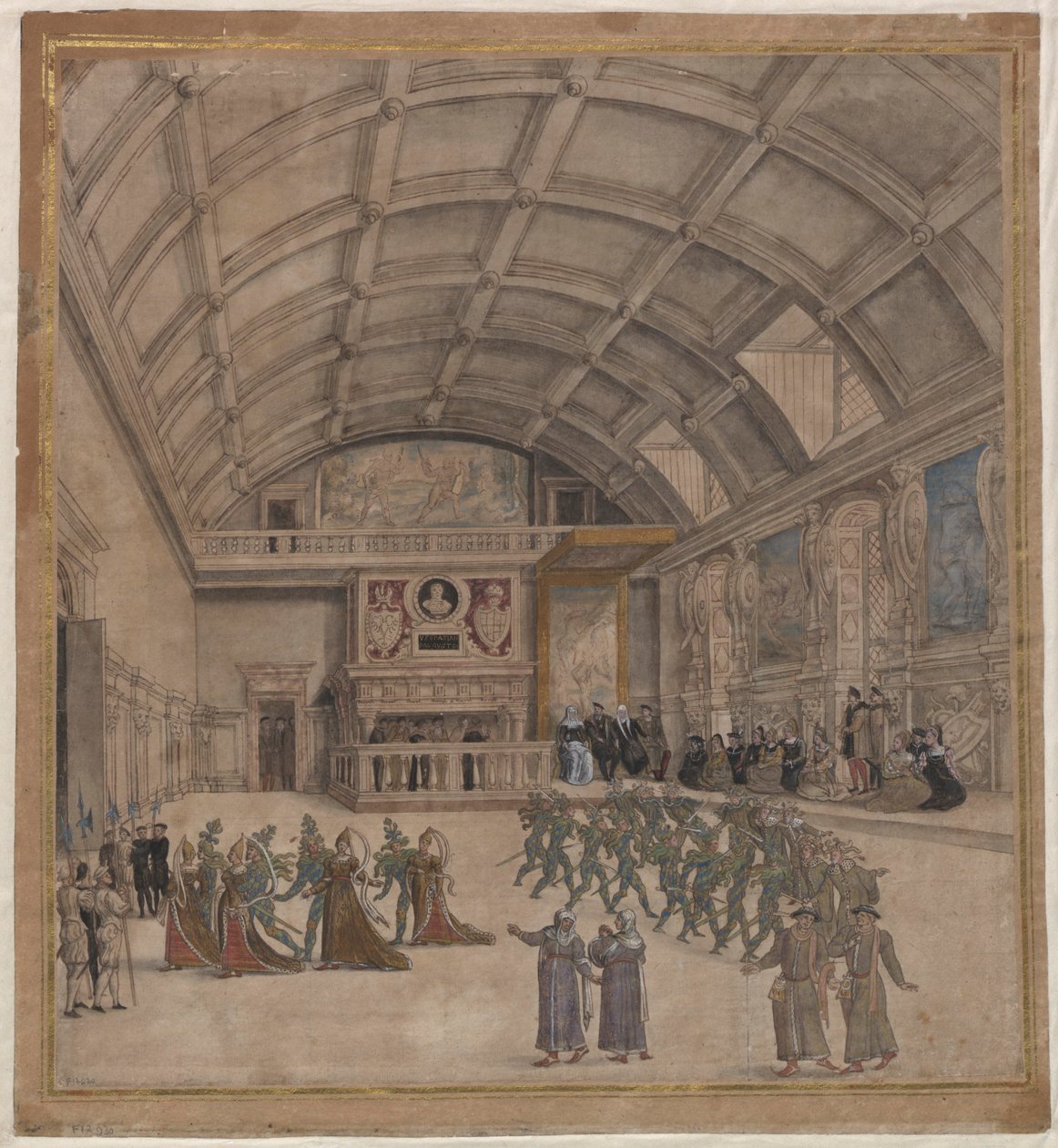Binche-Palast während der Feierlichkeiten im August 1549, 1549 von Unbekannt