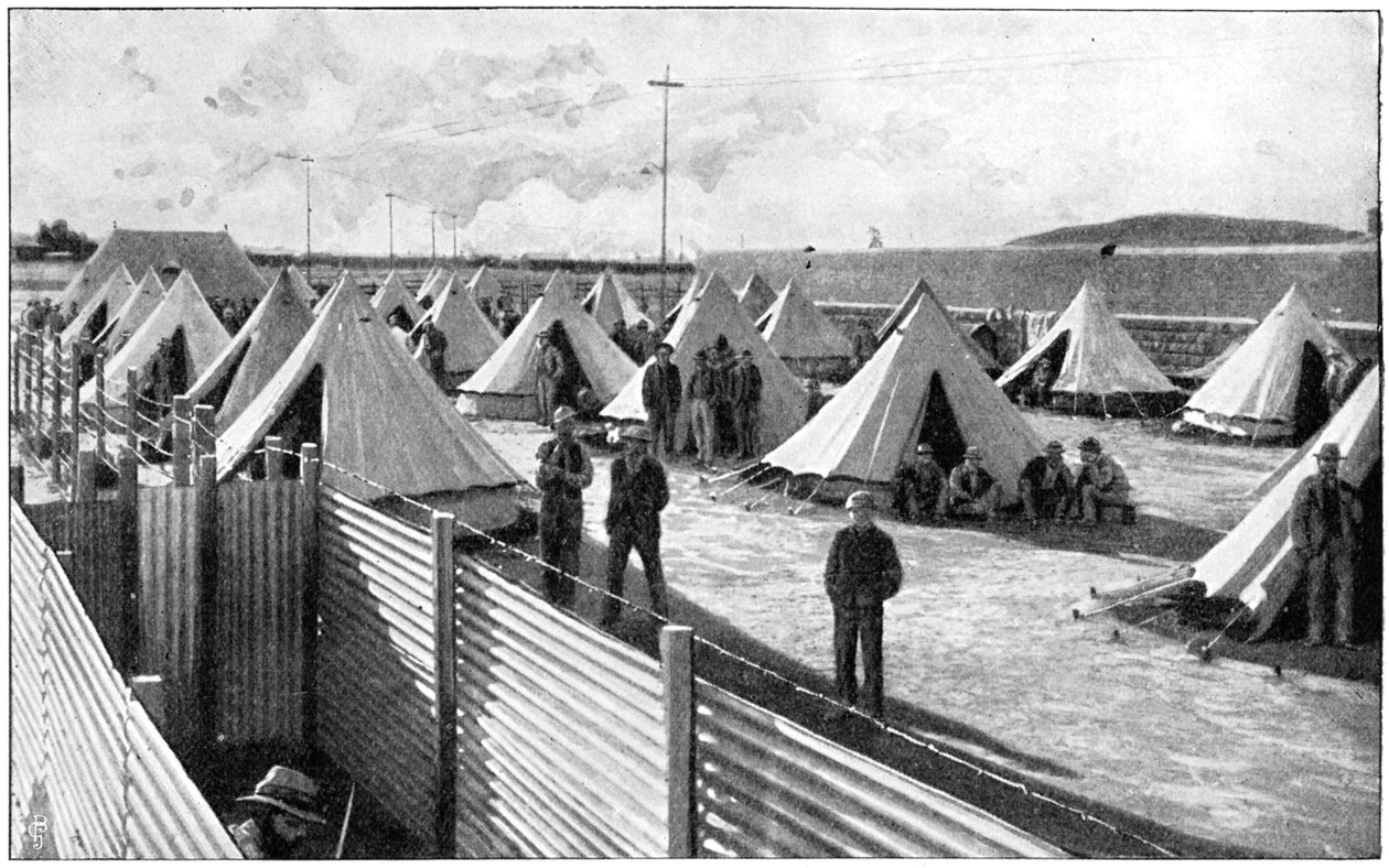 Buren-Gefangene in einem Lager in Bloemfontein, Zweiter Burenkrieg, 1899-1902 von Unbekannt