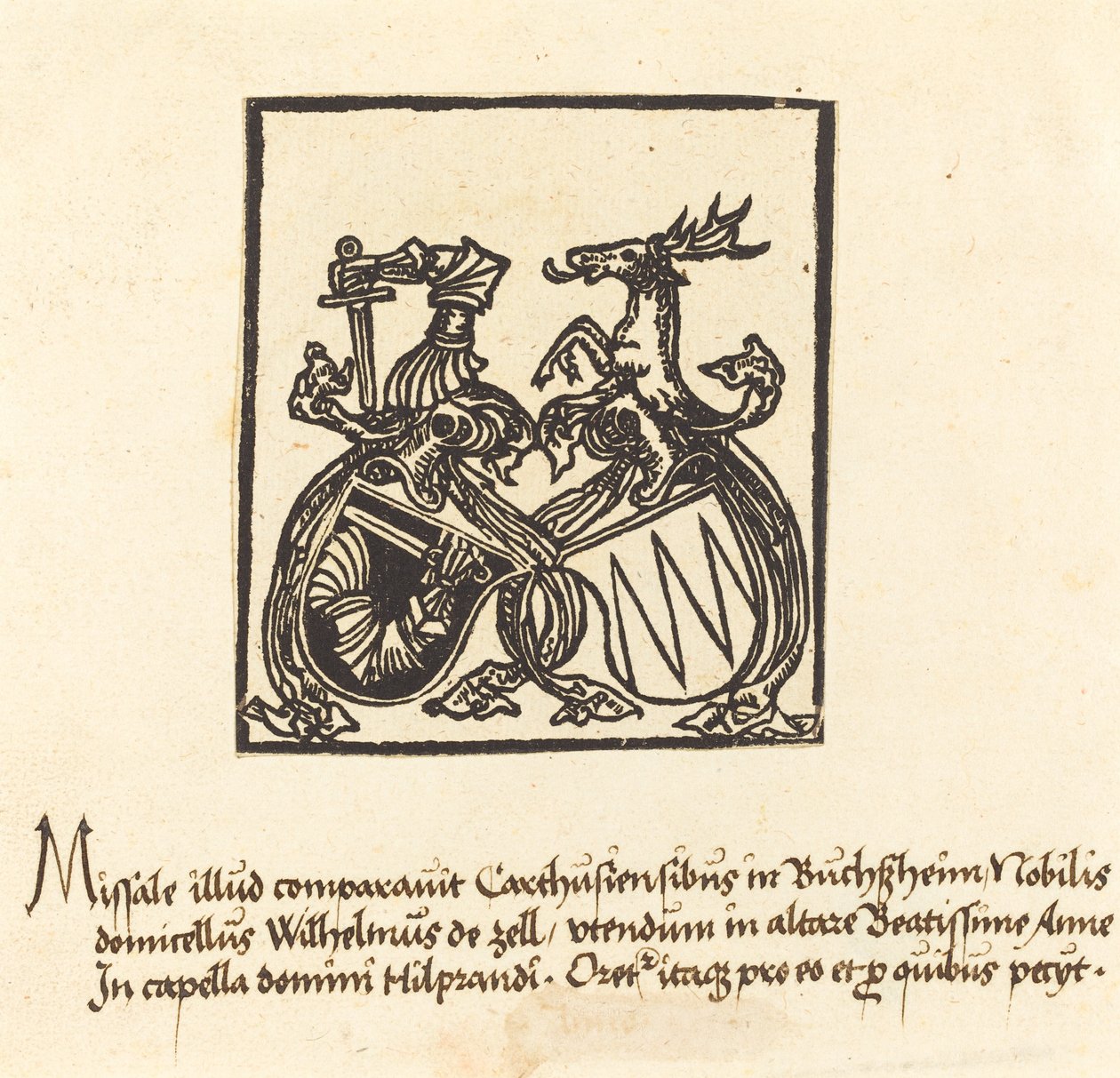 Exlibris von Wilhelm von Zell, um oder nach 1500 von Unbekannt