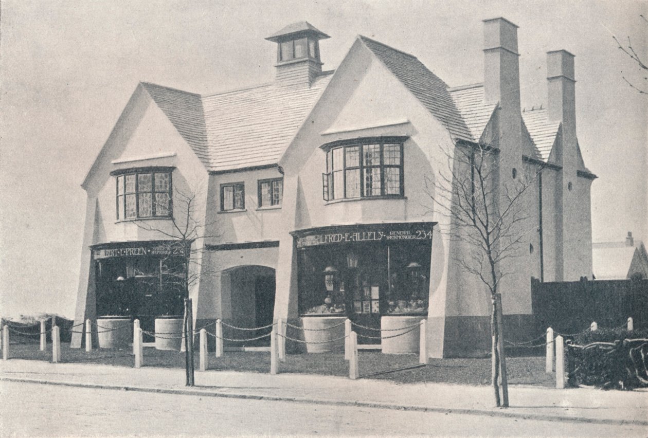 Bournville: Zwei der Dorfläden, von WA Harvey, ca. 1900-1902 von Unbekannt