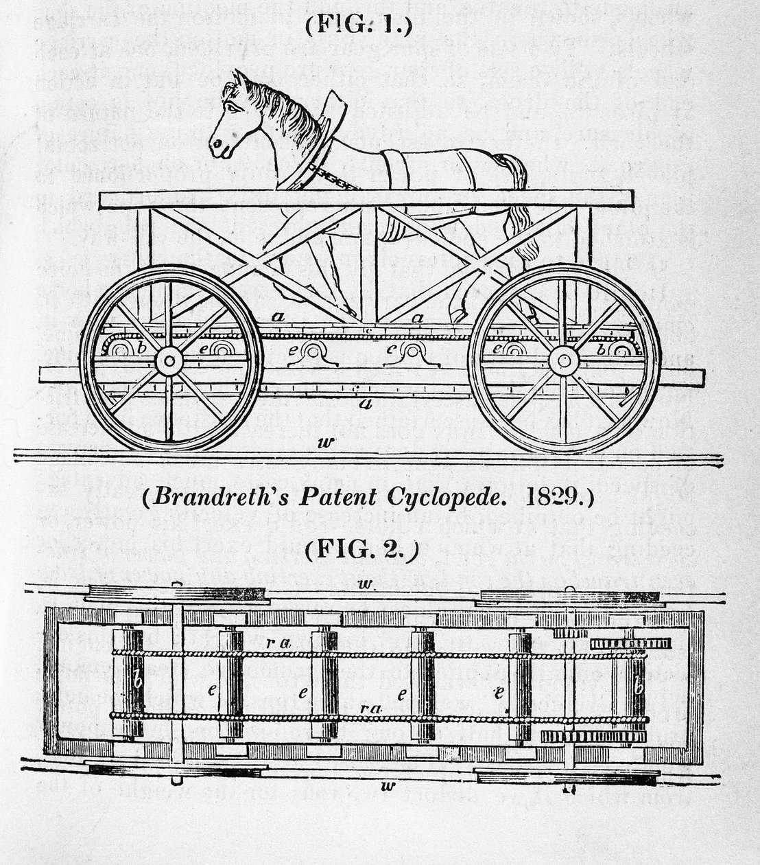 Brandreths pferdebetriebene Lokomotive Cycloped, 1829 von Unbekannt
