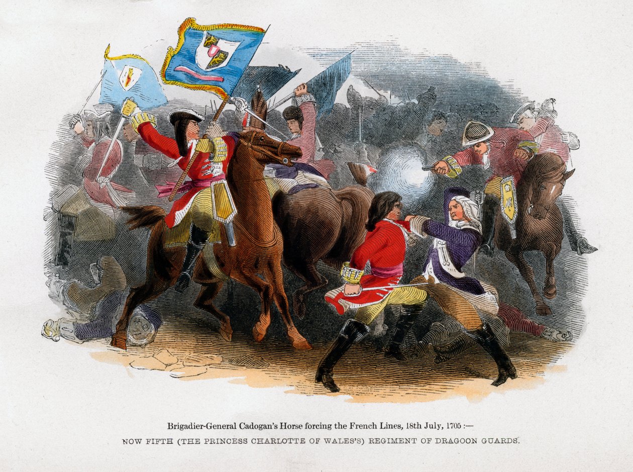 Brigadegeneral Cadogans Pferd durchbricht die französische Linie, 18. Juli 1705 von Unbekannt