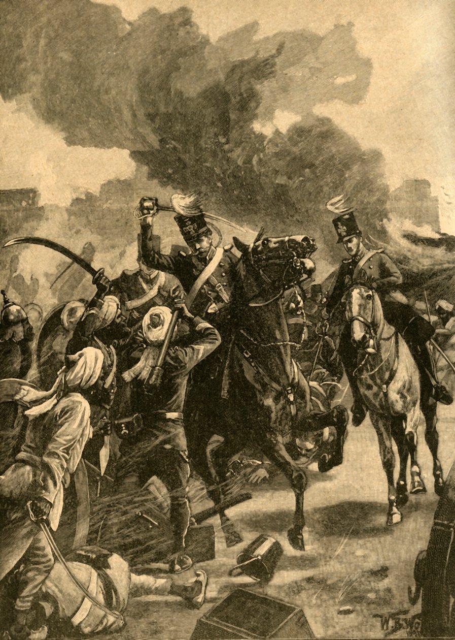 Britischer General Joseph Thackwell in der Schlacht von Sobraon, Punjab, Indien, 1846 ca. 1890 von Unbekannt