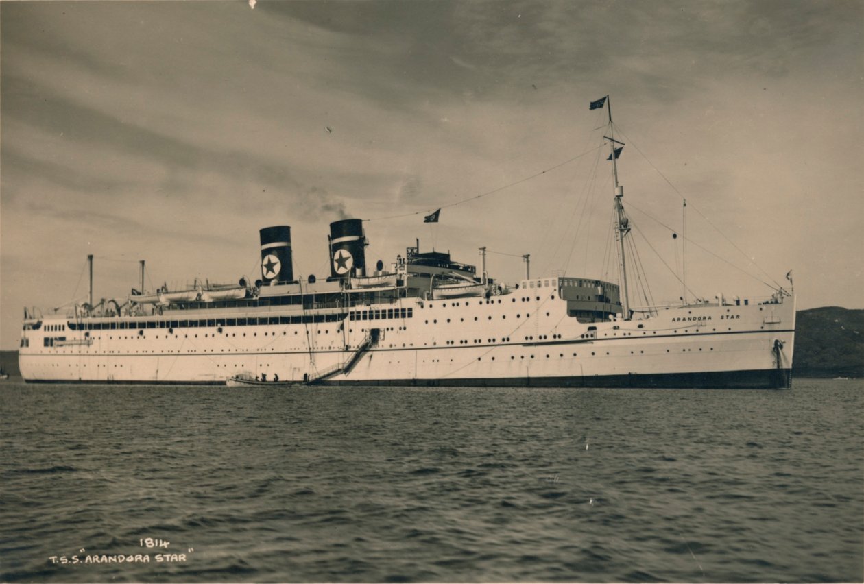 Britisches Passagierschiff SS Arandora Star der Blue Star Line, 1936 von Unbekannt