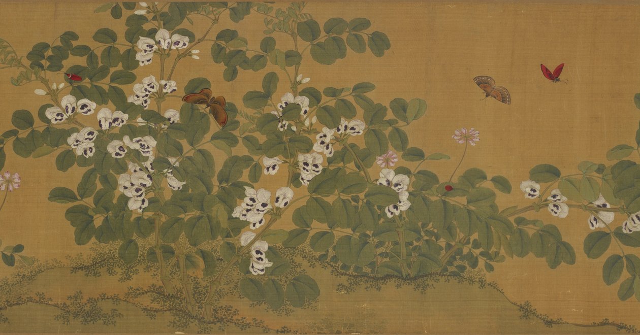 Dicke Bohnenblüten und Schmetterlinge, Ming-Dynastie, 15. Jahrhundert von Unbekannt