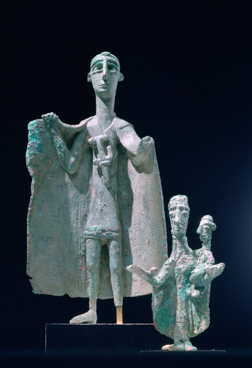 Bronzestatue Mutter und Kind, Nuragische Kultur, Siniscola, Sardinien, 9.-6. Jahrhundert v. Chr. von Unbekannt