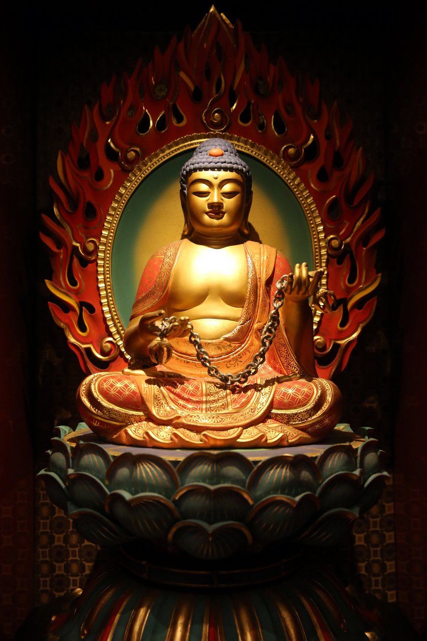 Buddha Tooth Relic Tempel in Chinatown, Buddha-Statue, 20160818, Singapur von Unbekannt