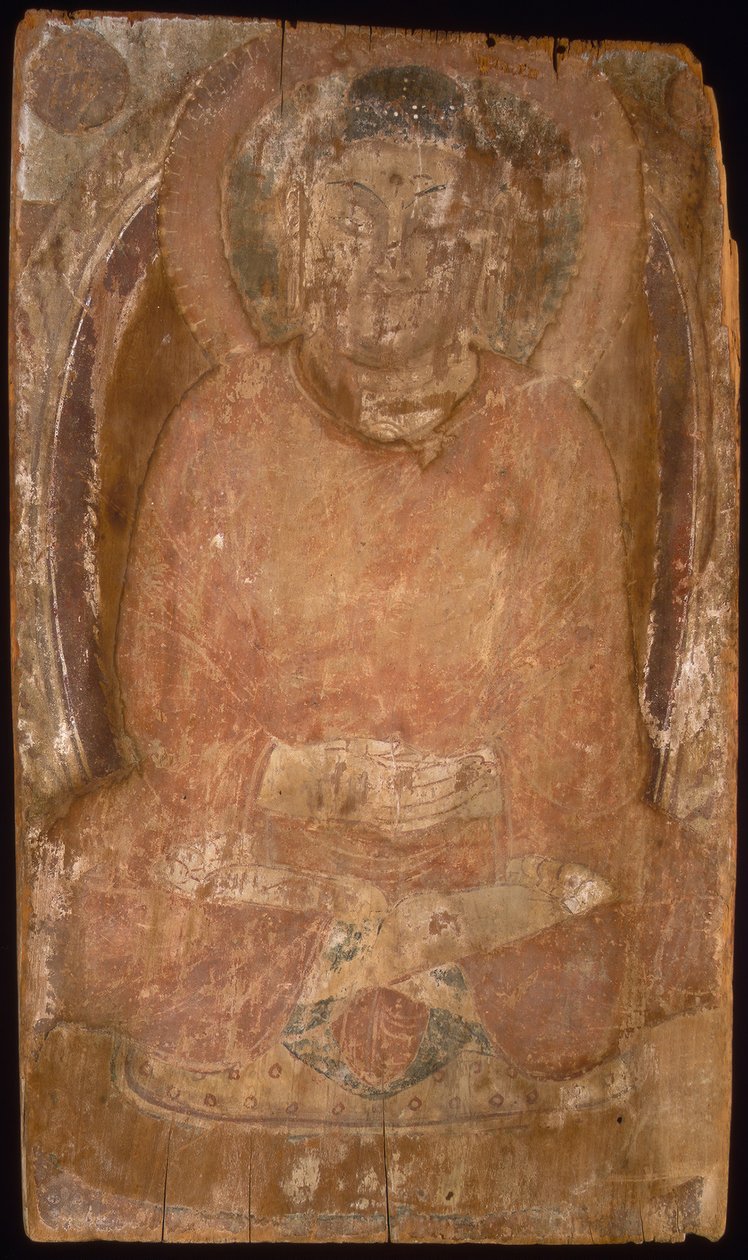 Buddha mit einem Heiligenschein und flammender Körpermandorla, 6.-7. Jahrhundert von Unbekannt