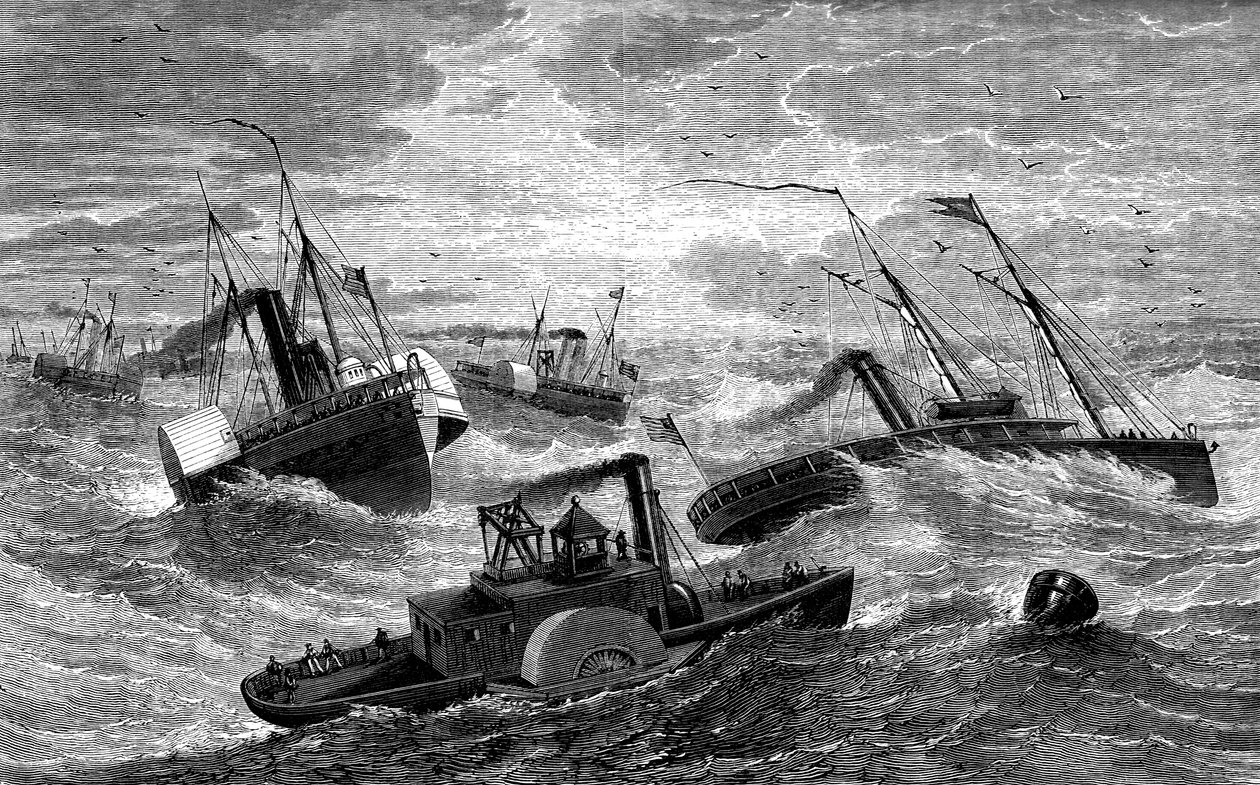 Burnsides Expedition überquert Hatteras Bar, North Carolina, 1861-1862, ca. 1880 von Unbekannt