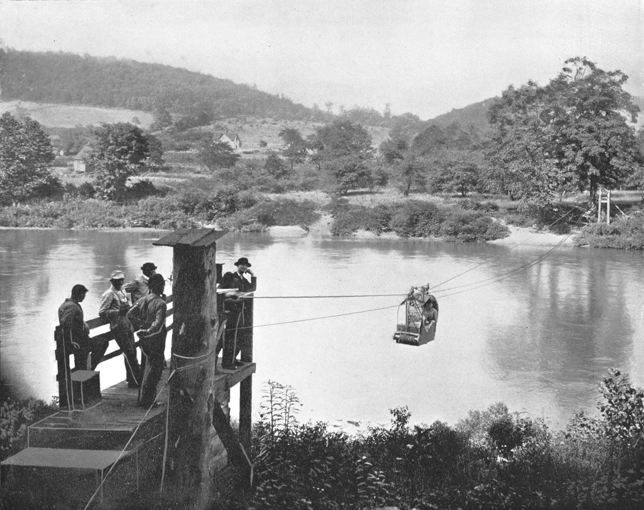 Seilfähre, in der Nähe von La Colle, Pennsylvania, USA, ca. 1900 von Unbekannt