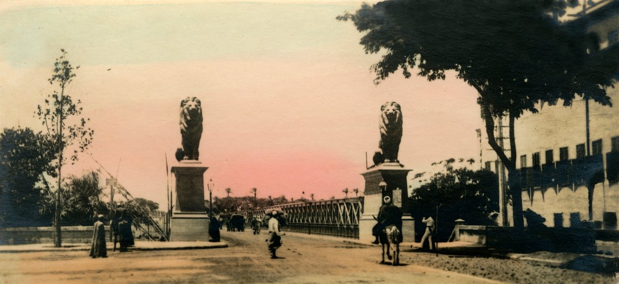 Kairo: Die Kasr-El-Nil-Brücke, ca. 1918-1939 von Unbekannt