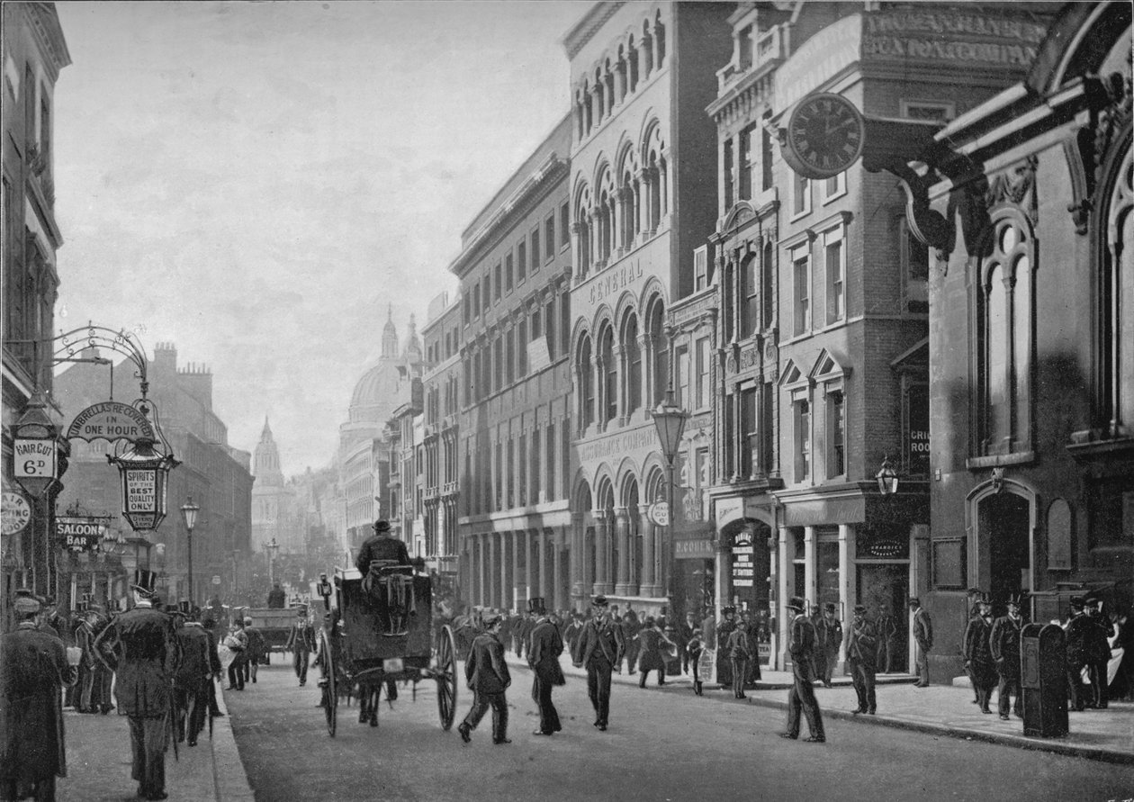 Cannon Street, Blick nach Westen, City of London, um 1910 von Unbekannt