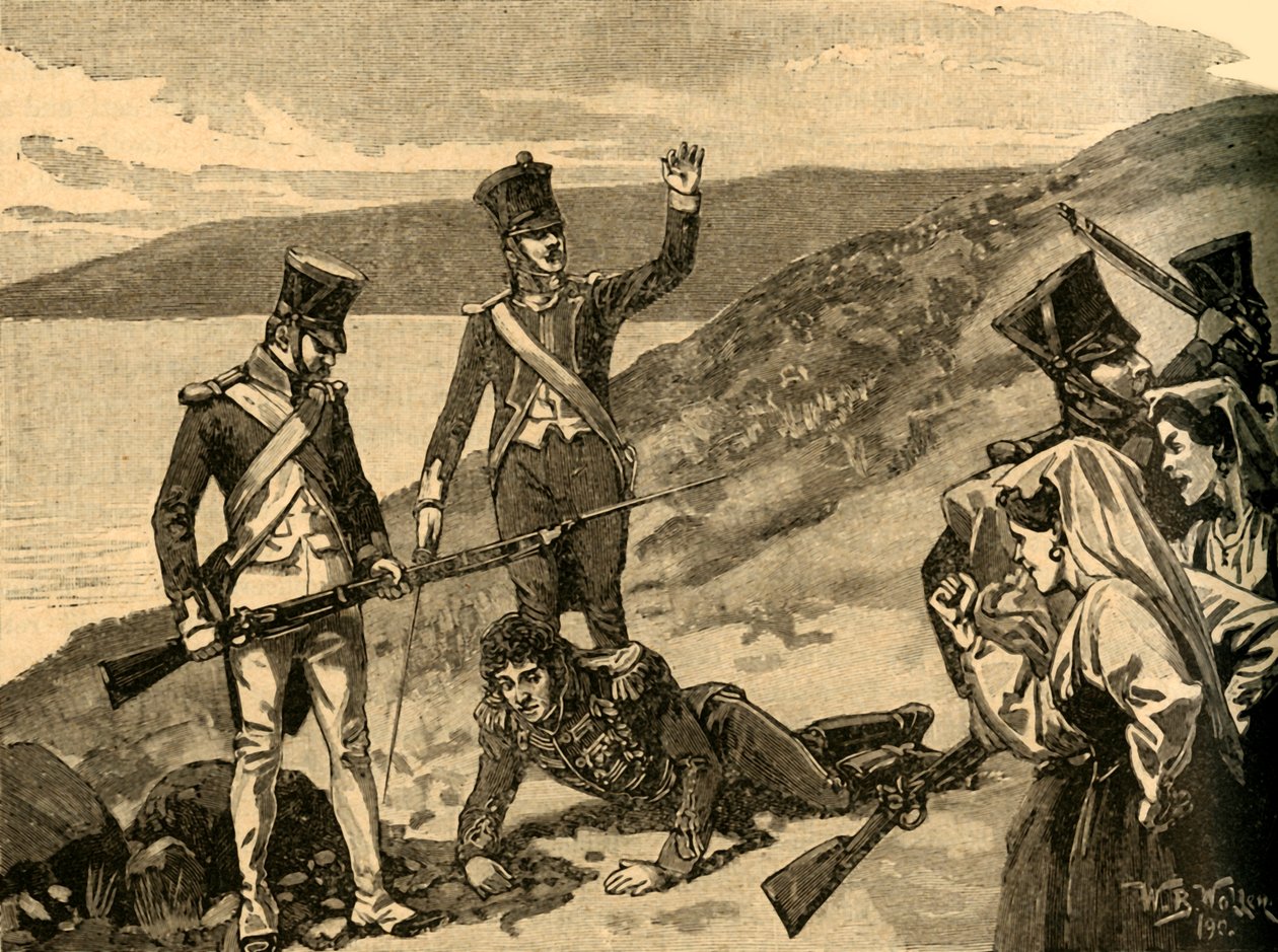 Gefangennahme des französischen Marschalls Joachim Murat, Kalabrien, Italien, 1815 um 1890 von Unbekannt