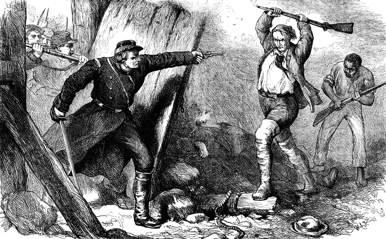 Gefangennahme von John Brown im Maschinenhaus, ca. 1880 von Unbekannt