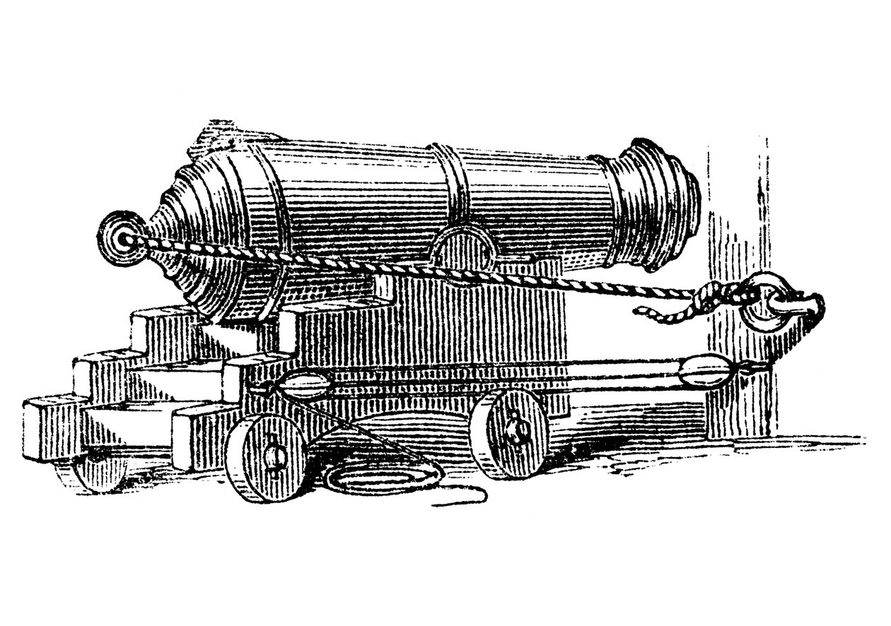 Karronade, kurzes Stück Marinegeschütz mit großem Kaliber, wie ein Mörser, um 1884 von Unbekannt