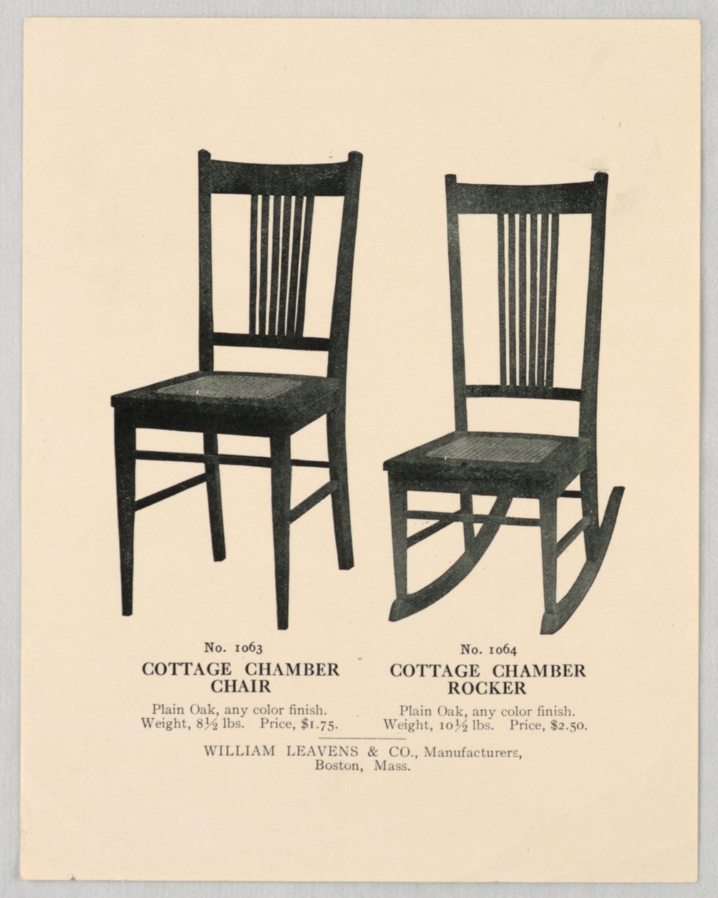 Katalogillustration, Entwürfe für Stühle, 1904–05 von Unbekannt
