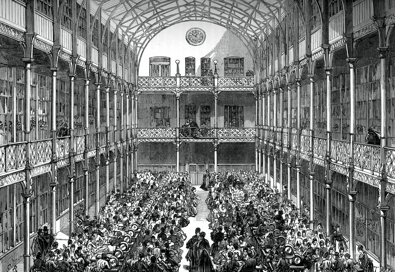 Zentralhalle des Royal Army Clothing Depot, Pimlico, um 1880 von Unbekannt