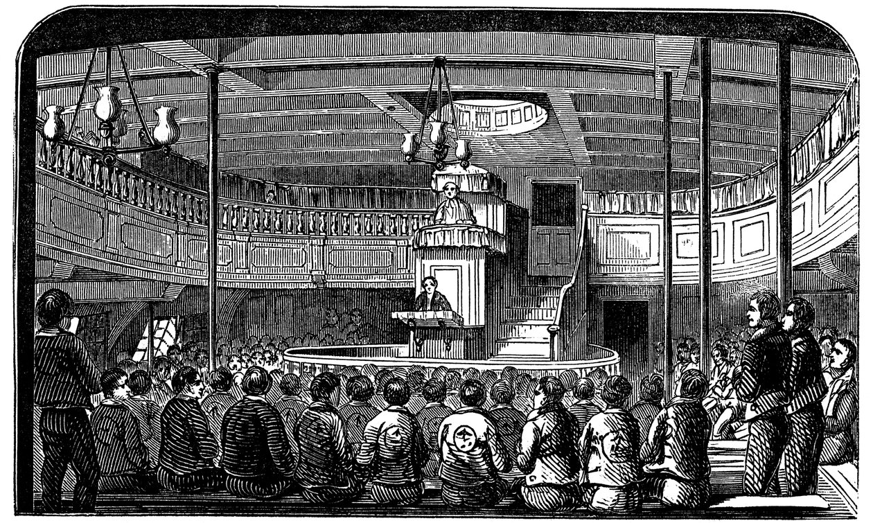 Kapelle an Bord des Gefängnisschiffs Warrior in Woolwich, London, 1848 von Unbekannt