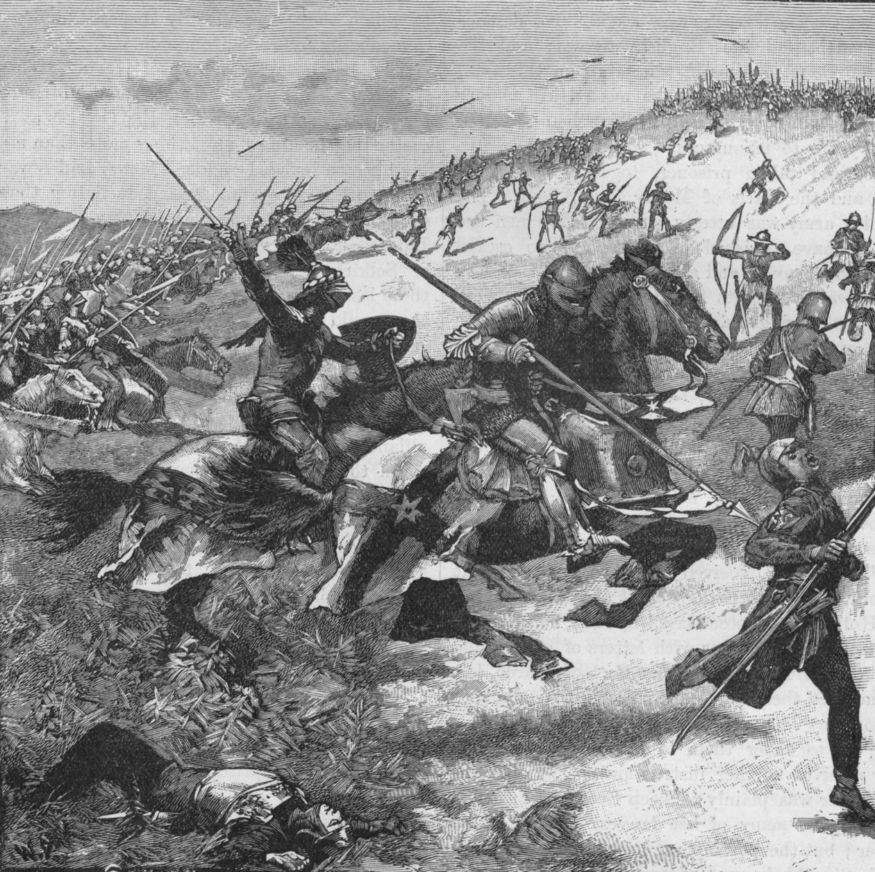 Angriff der Schotten in der Schlacht von Homildon Hill, Northumberland, 1402, 1905 von Unbekannt