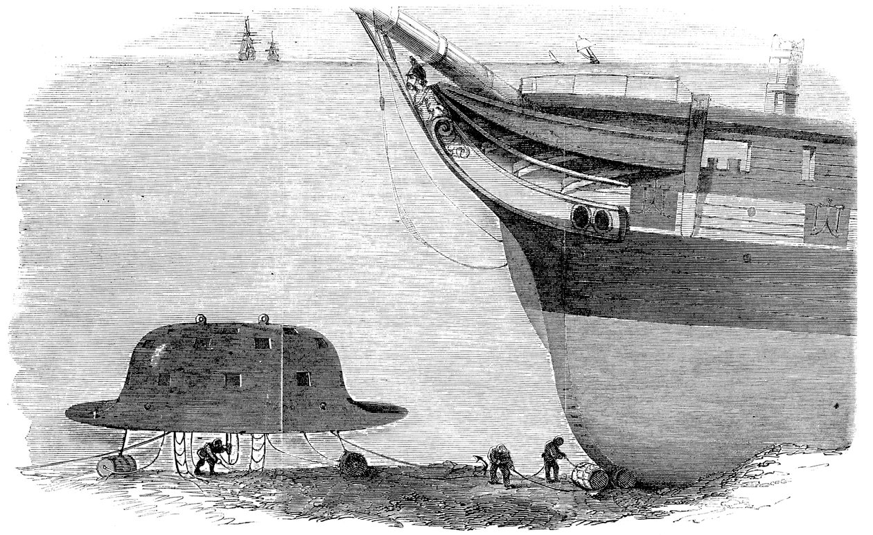 Charles Babbages Entwurf für eine Taucherglocke, 1855 von Unbekannt