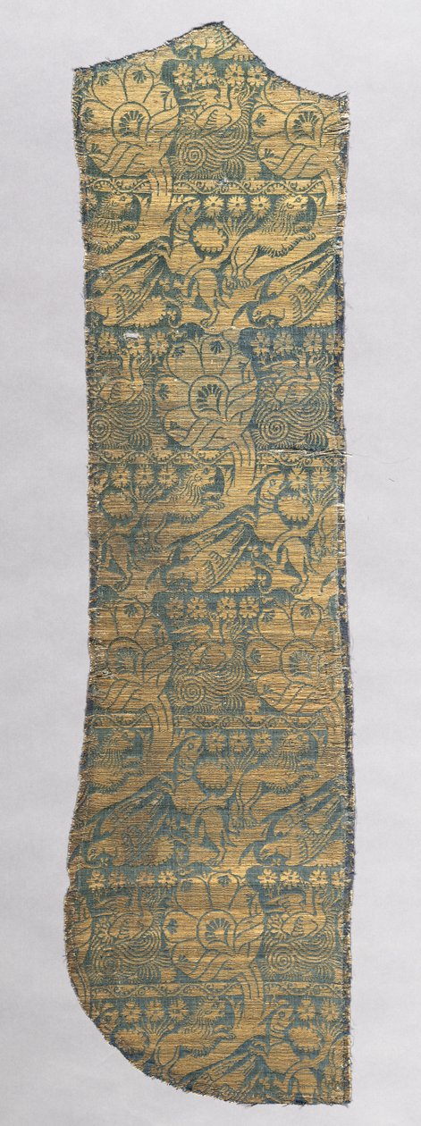 Kasel-Fragment mit realistischen Tieren, ca. 1420 von Unbekannt