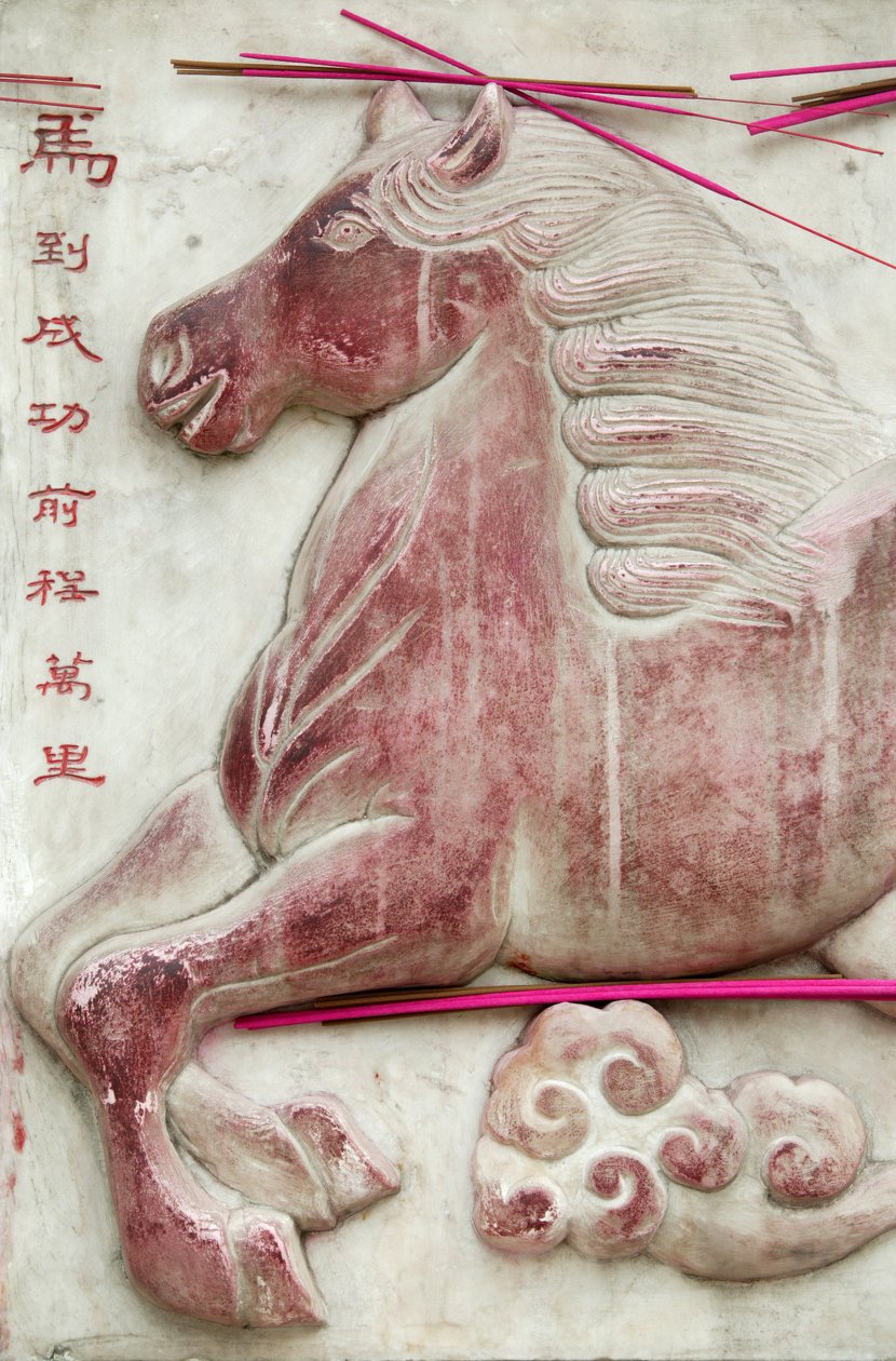Chinesisches astrologisches Zeichen. Weißer Wolkentempel, Peking, China von Unbekannt