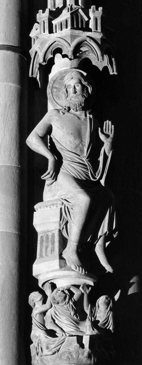Christus Richter Skulptur an der Säule der Engel. Kathedrale Notre Dame de Strasbourg (Unterelsass) von Unbekannt