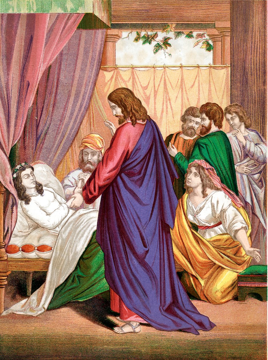 Christus erweckt die Tochter des Jairus, Vorsteher der Synagoge, von den Toten, Mitte 19. Jahrhundert von Unbekannt