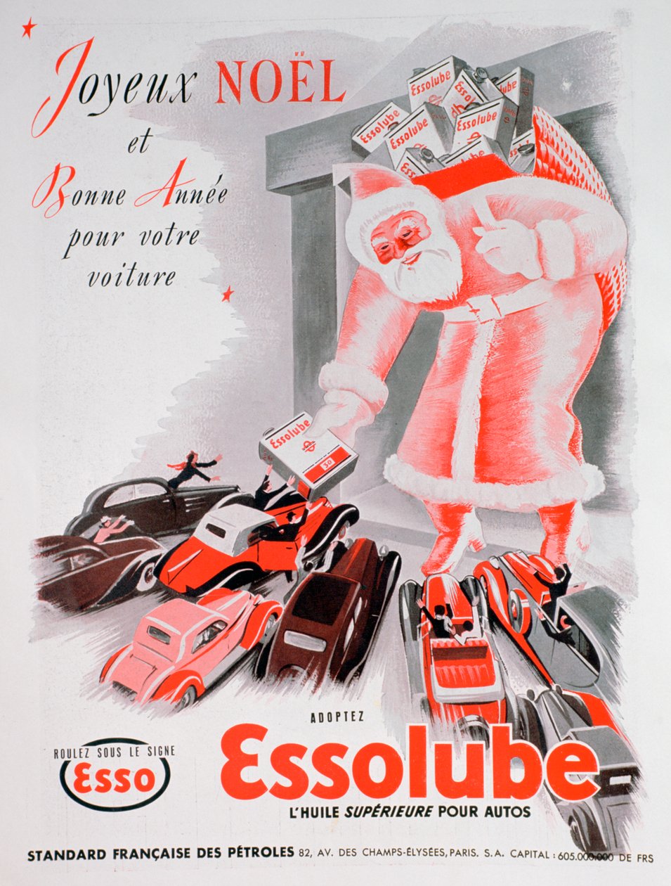 Weihnachtswerbung für Essolube Motoröl, 1938 von Unbekannt