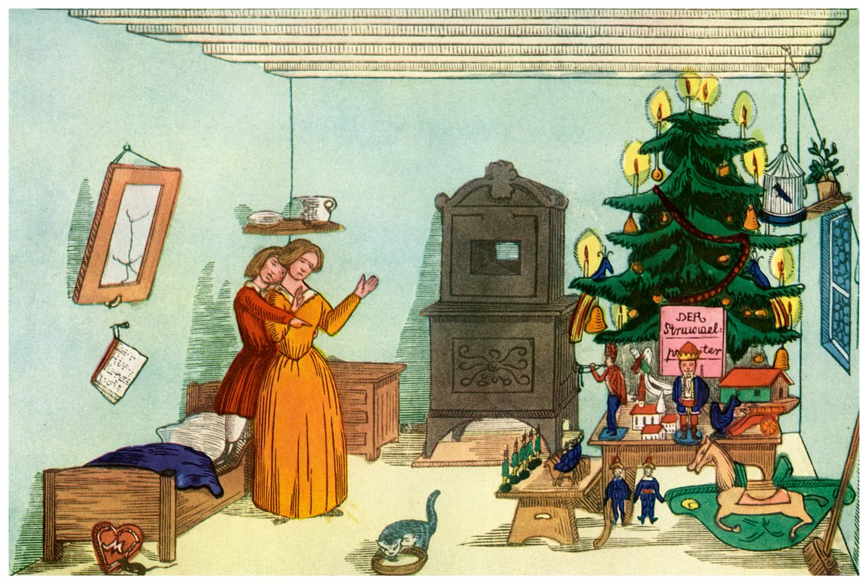 Weihnachtsszene aus König Nussknacker von Heinrich Hoffmann, 1853 von Unbekannt